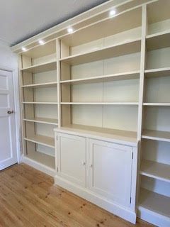 Bespoke fitted bookshelves by Novopro Fire Protection carpentry team, Bournemouth